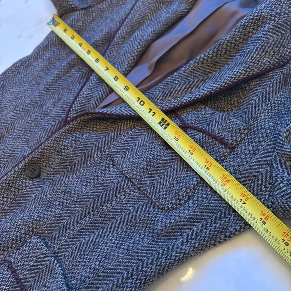 Vintage 70s 80s Ralph Lauren Wool Herringbone Blazer Equestrian Jacket Runway M - Picture 11 of 16